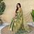 Light Olive Color Zari Weaving Work Silk Saree
