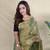 Light Olive Color Zari Weaving Work Silk Saree