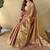 Peach Color Zari Weaving Work Silk Saree