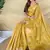 Yellow Color Zari Weaving Work art silk saree