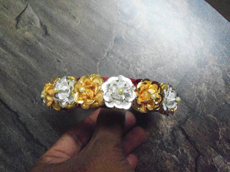 Signifying Jewellery Rajasthani Royal Kada in yellow white for women