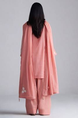 Coral almond chanderi kurta set 3
