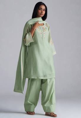 Laurel green chanderi kurta set 2