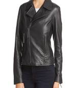 women's genuine lambskin leather biker jacket classic moto zip style select