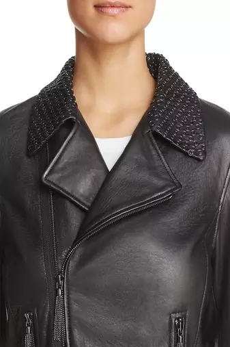 women's genuine lambskin leather biker jacket classic moto zip style select