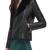 Women's genuine lambskin leather motorcycle slim fit designer biker fur collar jacket-ce-203