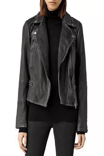 Women's genuine lambskin leather motorcycle slim fit designer biker  jacket-ce-204