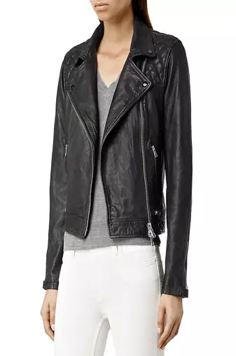 Women's genuine lambskin leather motorcycle slim fit designer biker jacket-ce-205