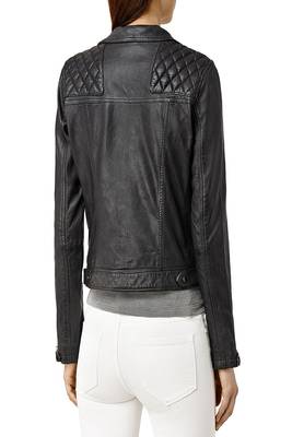 women's genuine lambskin leather biker jacket classic moto zip style original 3