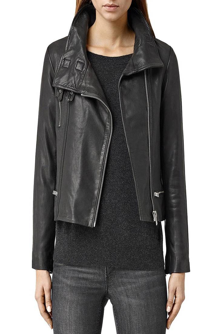 Women's genuine lambskin leather motorcycle slim fit designer biker jacket-ce-206