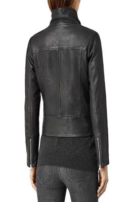 women's genuine lambskin leather biker jacket classic moto zip style high quality 2