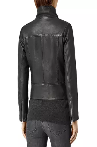 women's genuine lambskin leather biker jacket classic moto zip style high quality