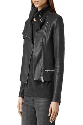 women's genuine lambskin leather biker jacket classic moto zip style high quality 3