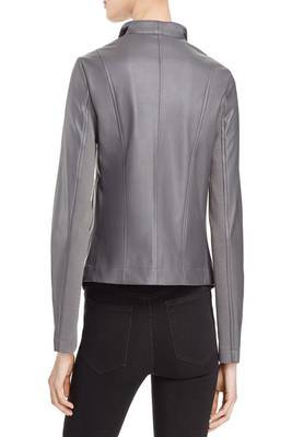women's genuine lambskin leather biker jacket classic moto zip style top grade 2