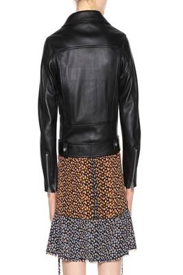 women's genuine lambskin leather biker jacket classic moto zip style top grade 3