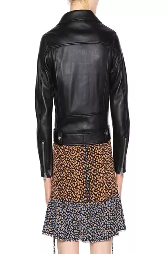 women's genuine lambskin leather biker jacket classic moto zip style top grade