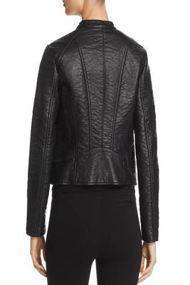 women's genuine lambskin leather biker jacket classic moto zip style fine 2