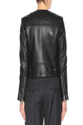 women's genuine lambskin leather biker jacket classic moto zip style fine 3