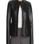 women's genuine lambskin leather biker jacket classic moto zip style pro