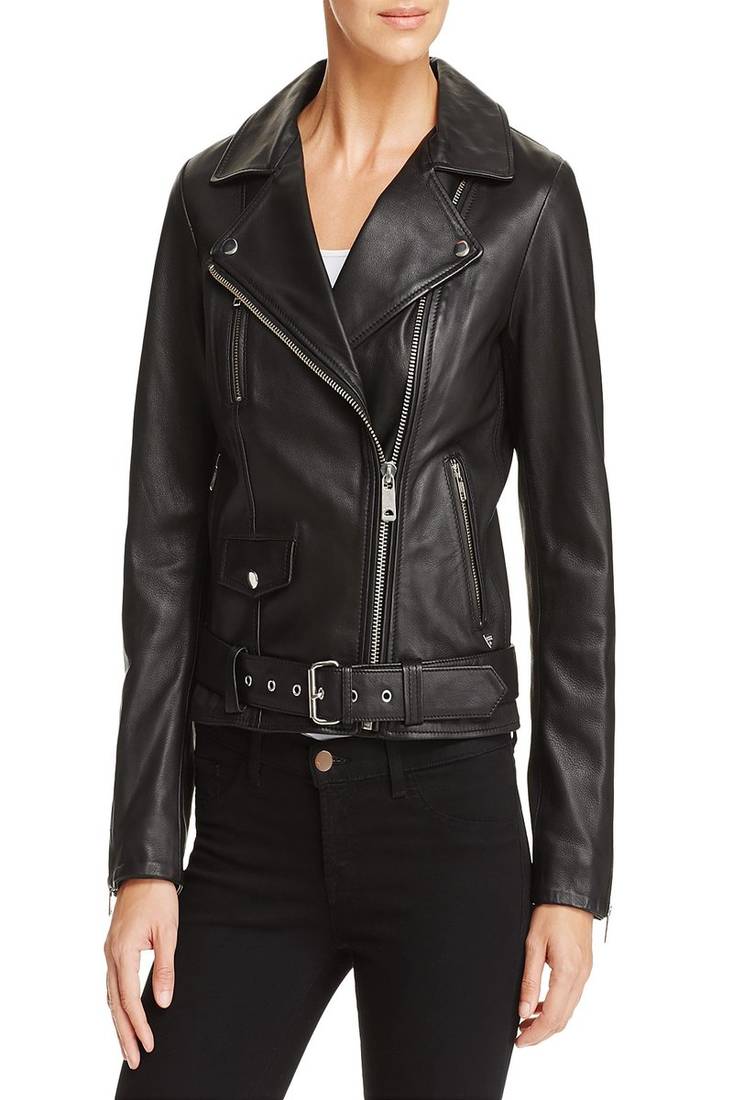 Women's genuine lambskin leather motorcycle slim fit designer biker jacket-ce-211