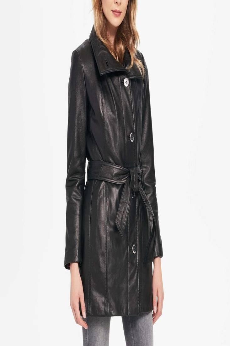 Women's genuine lambskin leather motorcycle slim fit designer biker jacket-ce-212