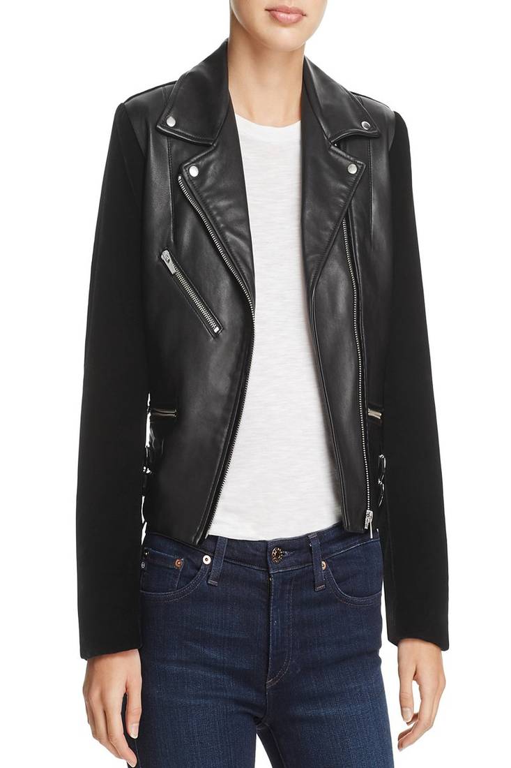 Women's genuine lambskin leather motorcycle slim fit designer biker jacket-ce-213