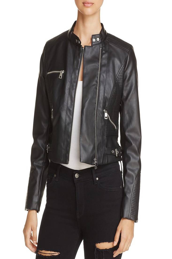 Women's genuine lambskin leather motorcycle slim fit designer biker jacket-ce-214