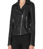 women's genuine lambskin leather biker jacket classic moto zip style premium modern