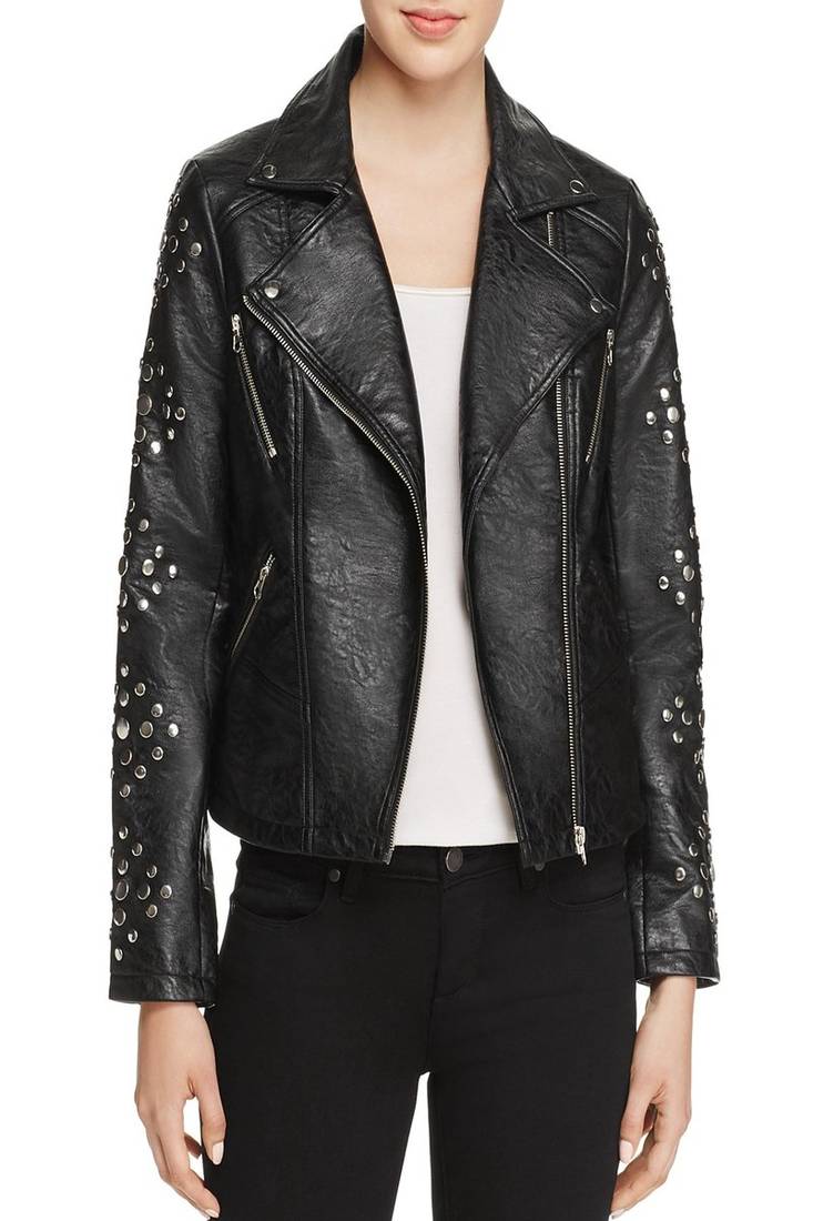 Women's genuine lambskin leather motorcycle slim fit designer biker jacket-ce-216