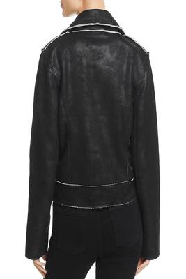 women's genuine lambskin leather biker jacket classic moto zip style premium stylish 4