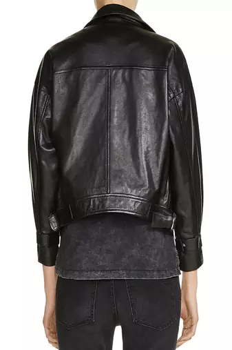women's genuine lambskin leather biker jacket classic moto zip style premium authentic