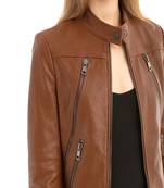women's genuine lambskin leather biker jacket classic moto zip style premium genuine