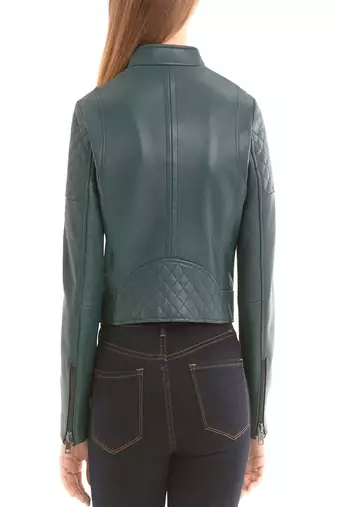 women's genuine lambskin leather biker jacket classic moto zip style premium superior