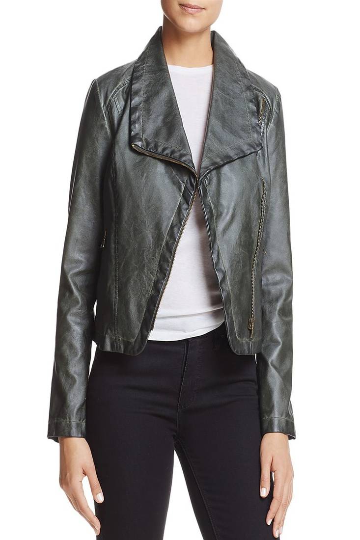 Women's genuine lambskin leather motorcycle slim fit designer biker jacket-ce-220