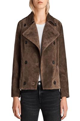 women's genuine suede leather biker jacket classic moto zip style 1