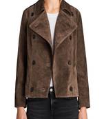 women's genuine suede leather biker jacket classic moto zip style