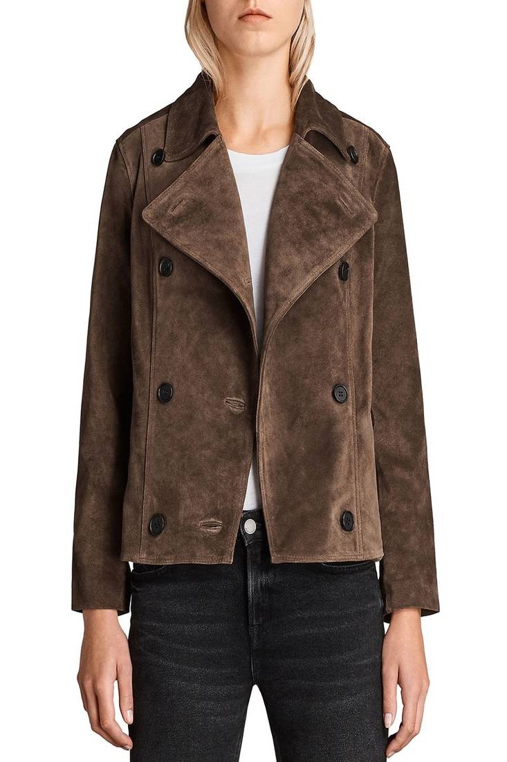 Women's suede genuine lambskin leather motorcycle slim fit designer biker jacket-ce-222