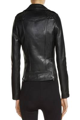 women's genuine lambskin leather biker jacket classic moto zip style premium sophisticated 2