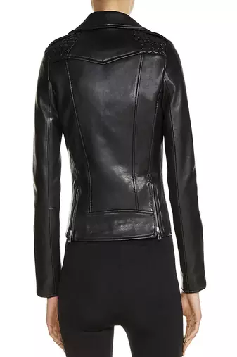 women's genuine lambskin leather biker jacket classic moto zip style premium sophisticated