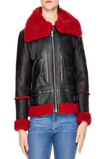 Women's genuine lambskin leather motorcycle slim fit designer biker jacket-ce-225
