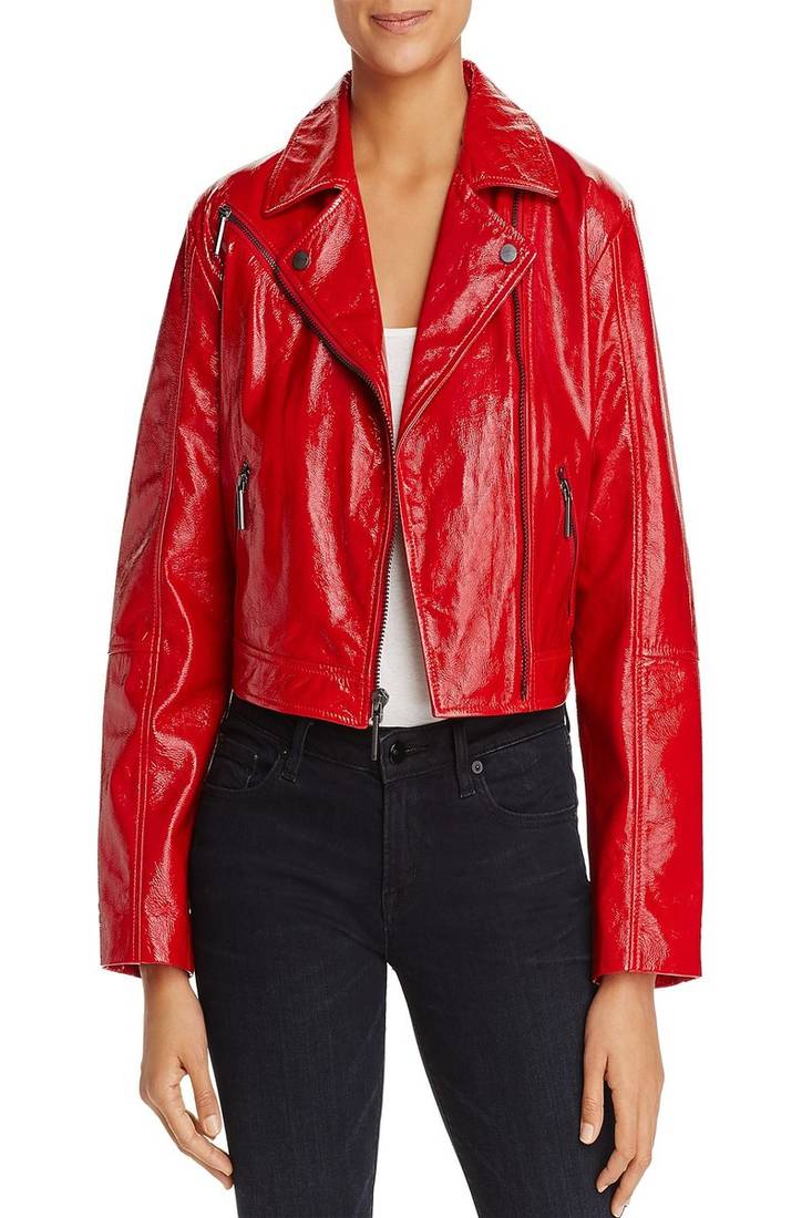 Women's genuine lambskin leather motorcycle slim fit designer biker jacket-ce-226