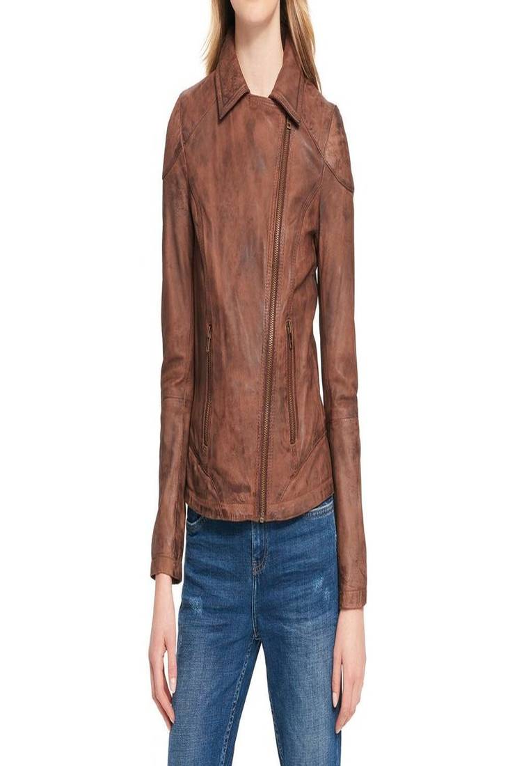 Women's genuine lambskin leather jacket motorcycle slim fit designer biker jacket-ce-227
