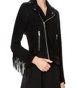 women's genuine lambskin leather biker jacket classic moto zip style premium luxury