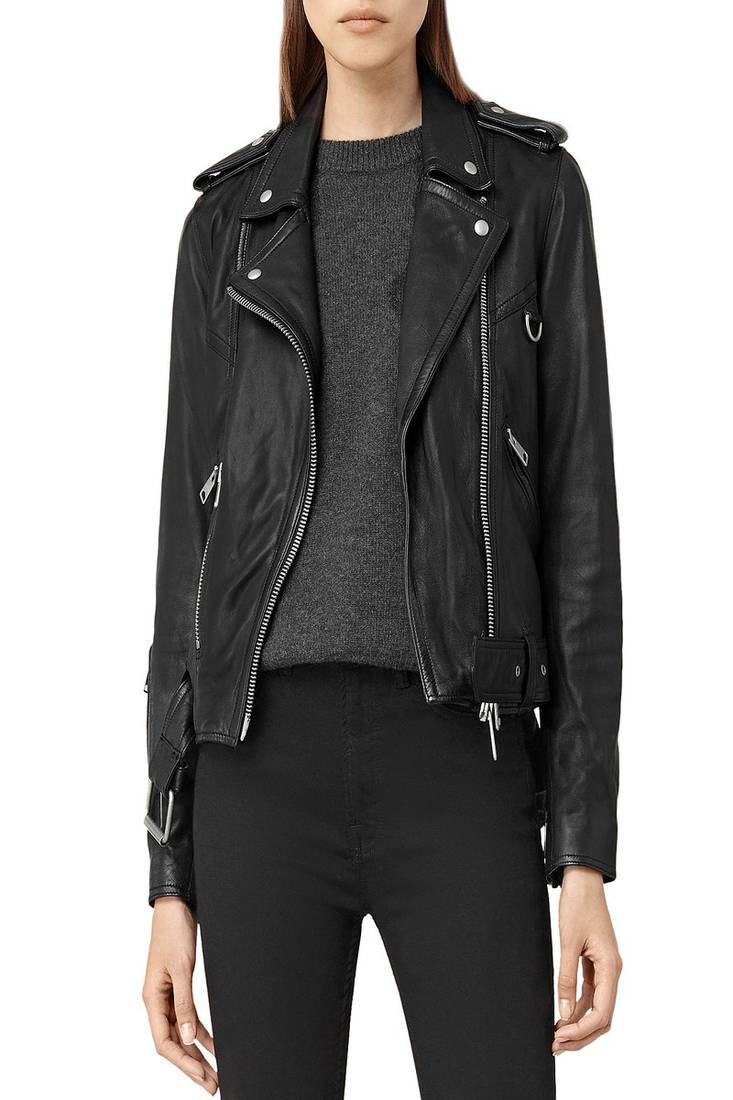 Women's genuine lambskin leather jacket motorcycle slim fit designer biker jacket-ce-229