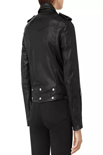 women's genuine lambskin leather biker jacket classic moto zip style premium deluxe