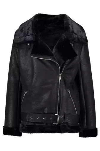 Women's genuine lambskin leather motorcycle slim fit designer fur biker jacket-ce-231