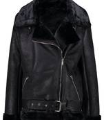 women's genuine lambskin leather biker jacket classic moto zip style premium select