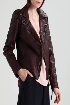 women's genuine lambskin leather biker jacket classic moto zip style premium signature 4