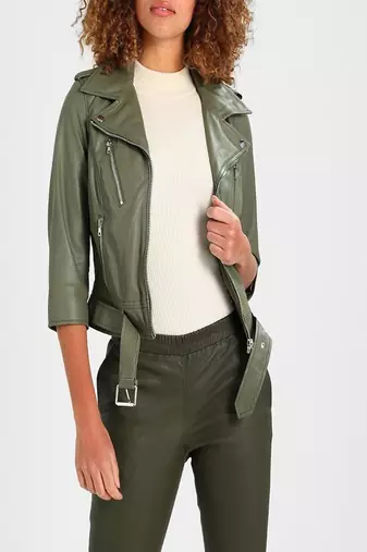 women's genuine lambskin leather biker jacket classic moto zip style premium special