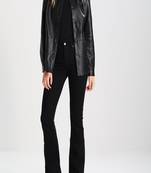 women's genuine lambskin leather biker jacket classic moto zip style premium original